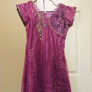 Pink beautiful net panjabi dress